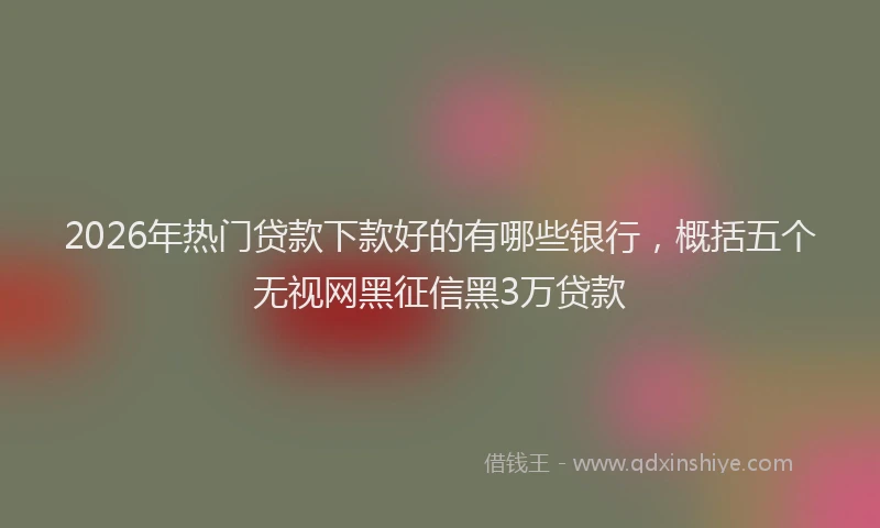 2026年热门贷款下款好的有哪些银行，概括五个无视网黑征信黑3万贷款