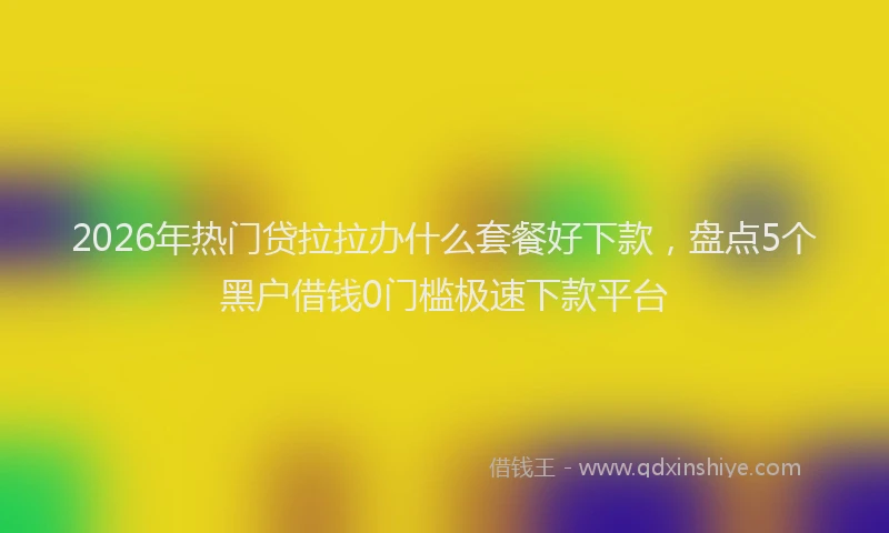 2026年热门贷拉拉办什么套餐好下款，盘点5个黑户借钱0门槛极速下款平台