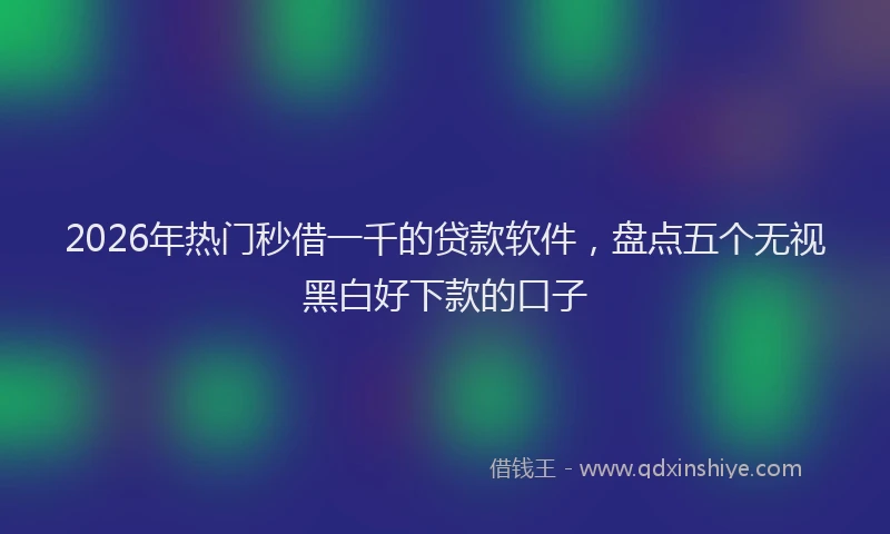 2026年热门秒借一千的贷款软件，盘点五个无视黑白好下款的口子