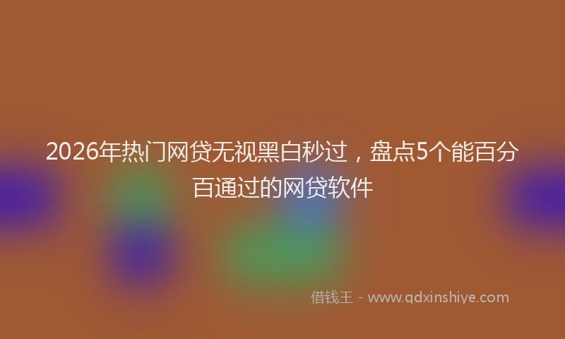 2026年热门网贷无视黑白秒过，盘点5个能百分百通过的网贷软件