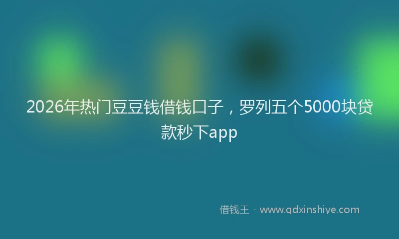 2026年热门豆豆钱借钱口子，罗列五个5000块贷款秒下app