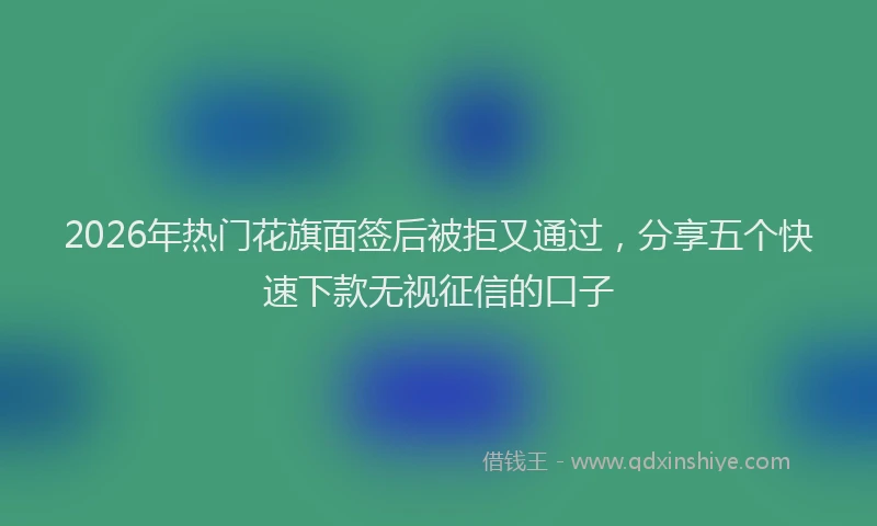 2026年热门花旗面签后被拒又通过，分享五个快速下款无视征信的口子