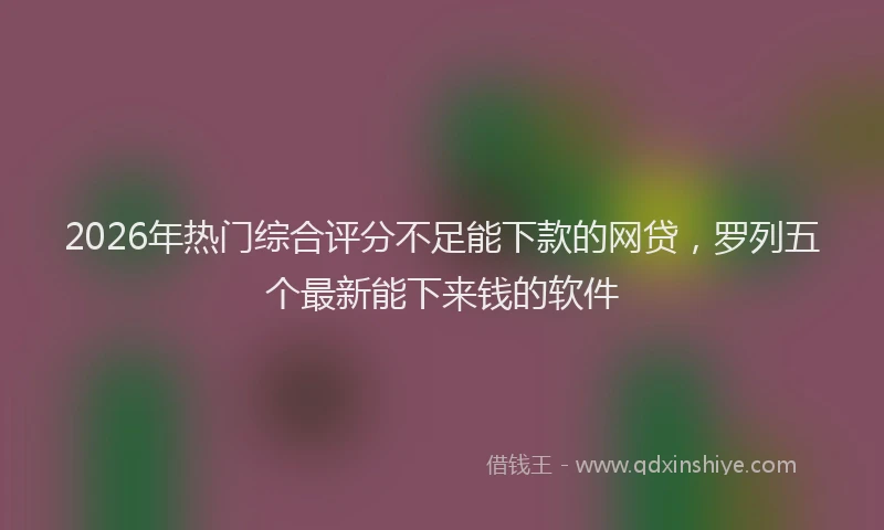 2026年热门综合评分不足能下款的网贷，罗列五个最新能下来钱的软件