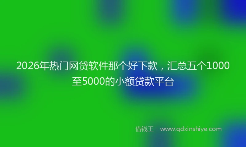 2026年热门网贷软件那个好下款，汇总五个1000至5000的小额贷款平台