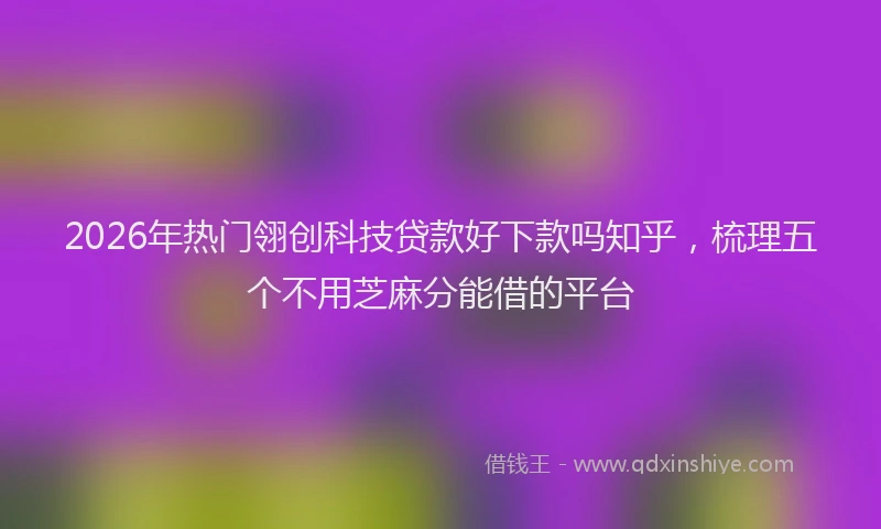 2026年热门翎创科技贷款好下款吗知乎，梳理五个不用芝麻分能借的平台
