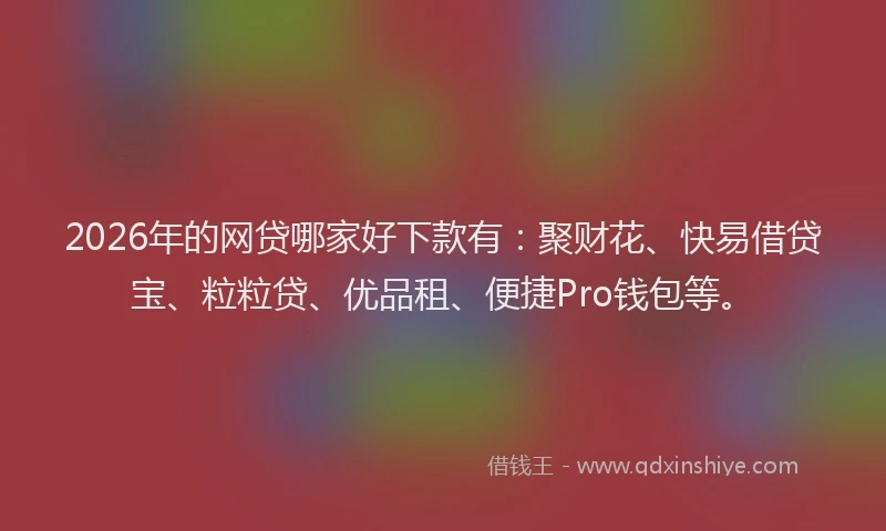 2026年的网贷哪家好下款有：聚财花、快易借贷宝、粒粒贷、优品租、便捷Pro钱包等。