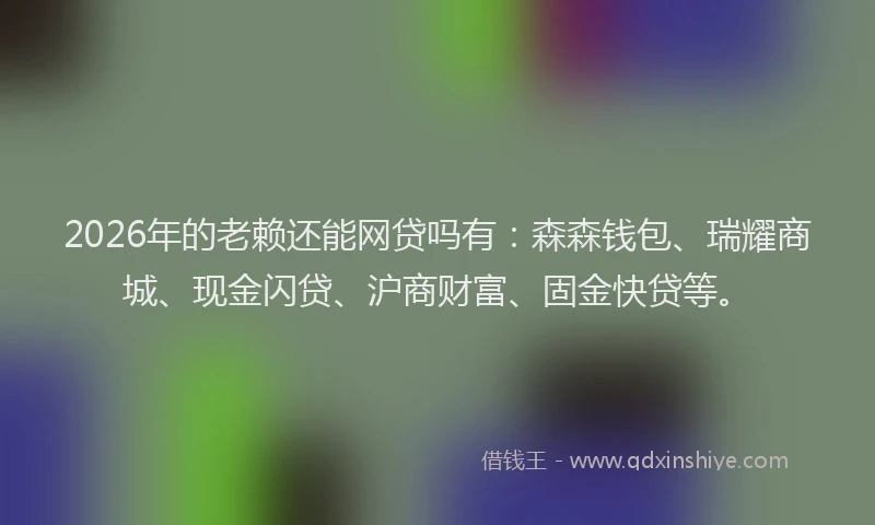 2026年的老赖还能网贷吗有：森森钱包、瑞耀商城、现金闪贷、沪商财富、固金快贷等。