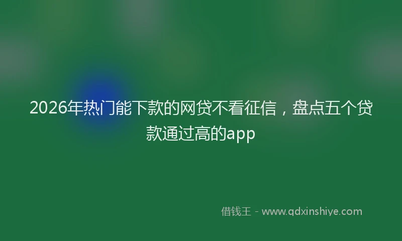 2026年热门能下款的网贷不看征信，盘点五个贷款通过高的app
