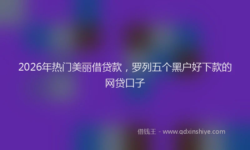 2026年热门美丽借贷款，罗列五个黑户好下款的网贷口子