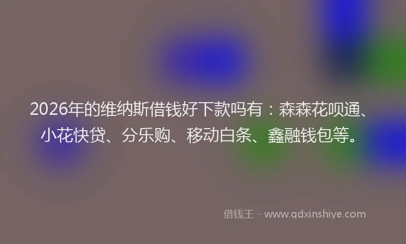 2026年的维纳斯借钱好下款吗有：森森花呗通、小花快贷、分乐购、移动白条、鑫融钱包等。