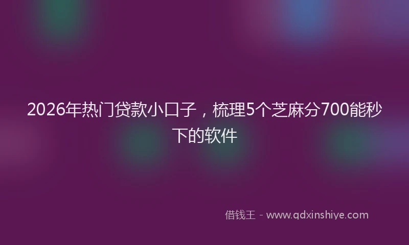 2026年热门贷款小口子，梳理5个芝麻分700能秒下的软件