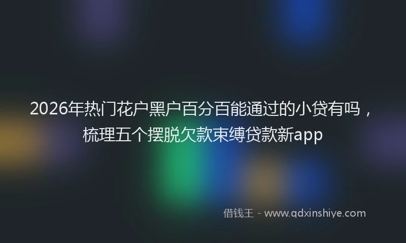 2026年热门花户黑户百分百能通过的小贷有吗，梳理五个摆脱欠款束缚贷款新app
