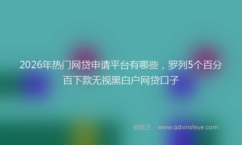 2026年热门网贷申请平台有哪些，罗列5个百分百下款无视黑白户网贷口子