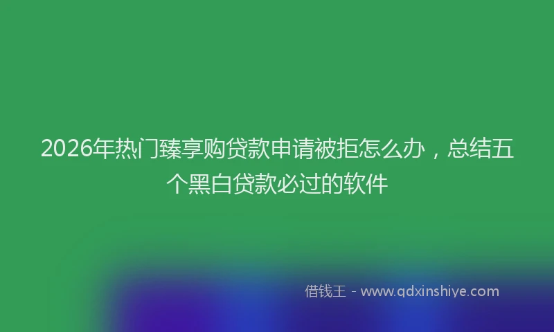 2026年热门臻享购贷款申请被拒怎么办，总结五个黑白贷款必过的软件