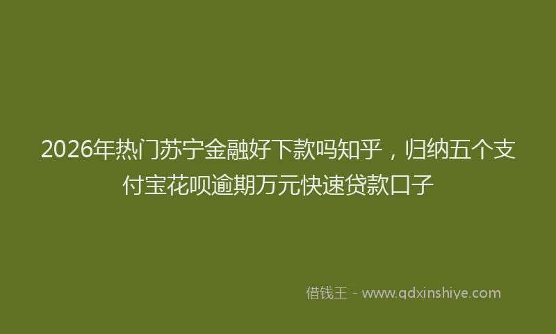 2026年热门苏宁金融好下款吗知乎，归纳五个支付宝花呗逾期万元快速贷款口子