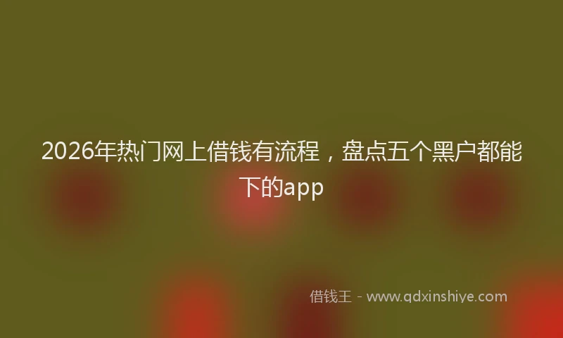 2026年热门网上借钱有流程,盘点五个黑户都能下的app