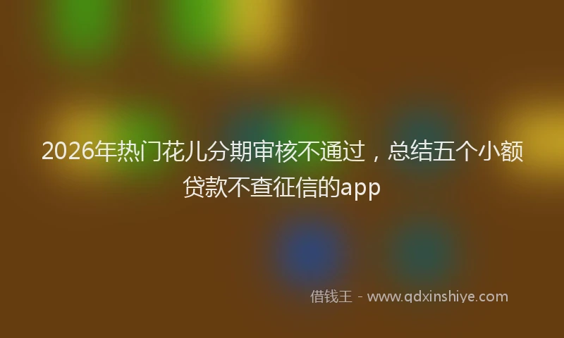 2026年热门花儿分期审核不通过，总结五个小额贷款不查征信的app