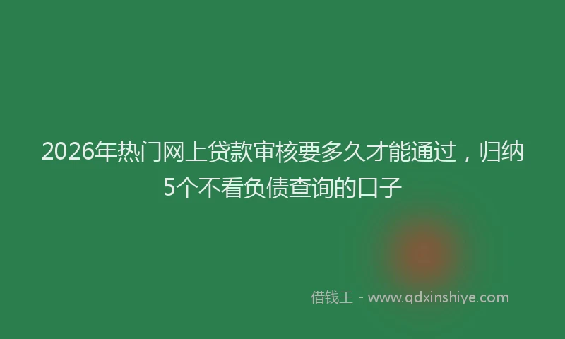 2026年热门网上贷款审核要多久才能通过，归纳5个不看负债查询的口子