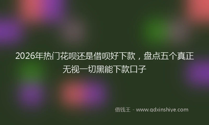 2026年热门花呗还是借呗好下款，盘点五个真正无视一切黑能下款口子
