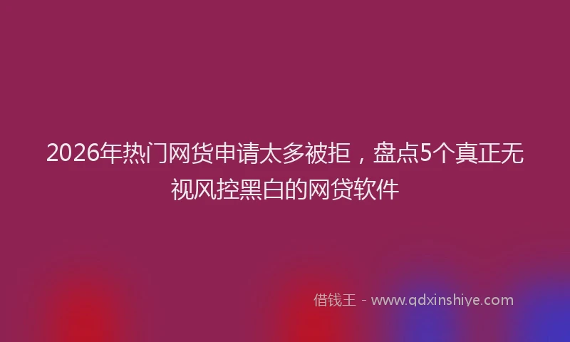 2026年热门网货申请太多被拒,盘点5个真正无视风控黑白的网贷软件