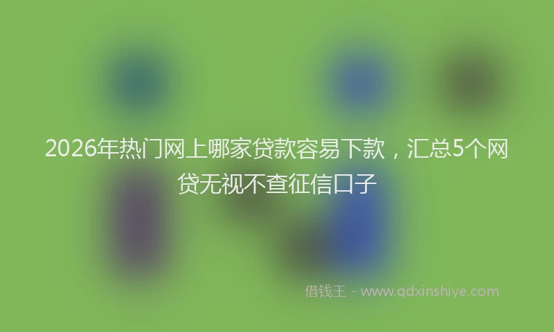 2026年热门网上哪家贷款容易下款，汇总5个网贷无视不查征信口子