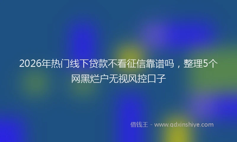 2026年热门线下贷款不看征信靠谱吗，整理5个网黑烂户无视风控口子