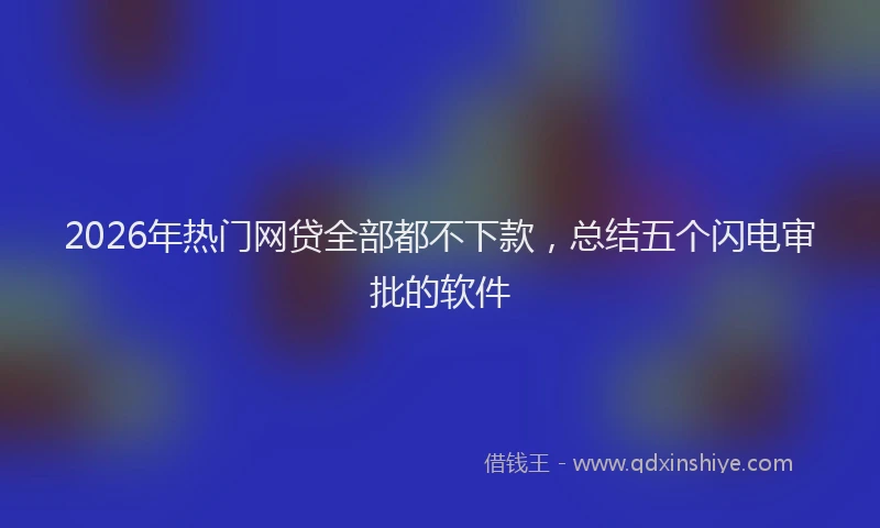2026年热门网贷全部都不下款，总结五个闪电审批的软件
