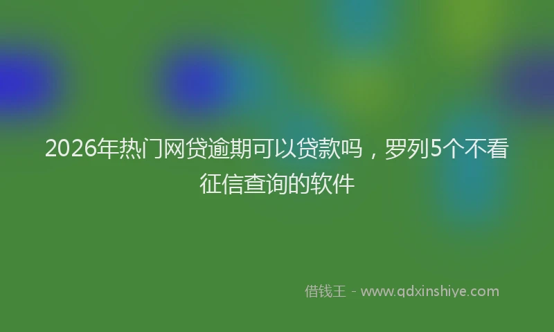 2026年热门网贷逾期可以贷款吗，罗列5个不看征信查询的软件