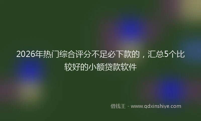 2026年热门综合评分不足必下款的,汇总5个比较好的小额贷款软件