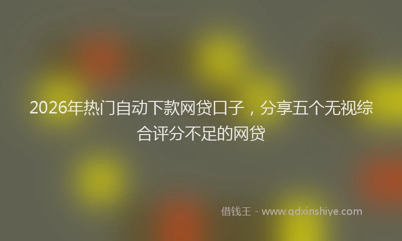 2026年热门自动下款网贷口子，分享五个无视综合评分不足的网贷