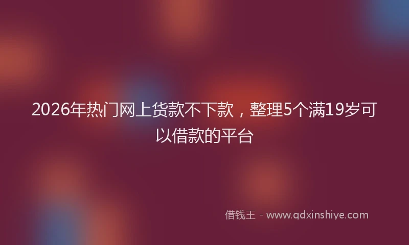 2026年热门网上货款不下款，整理5个满19岁可以借款的平台