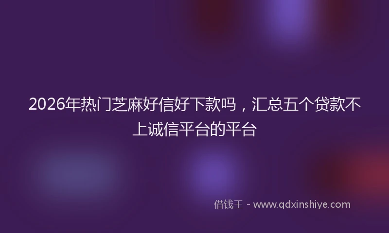 2026年热门芝麻好信好下款吗，汇总五个贷款不上诚信平台的平台