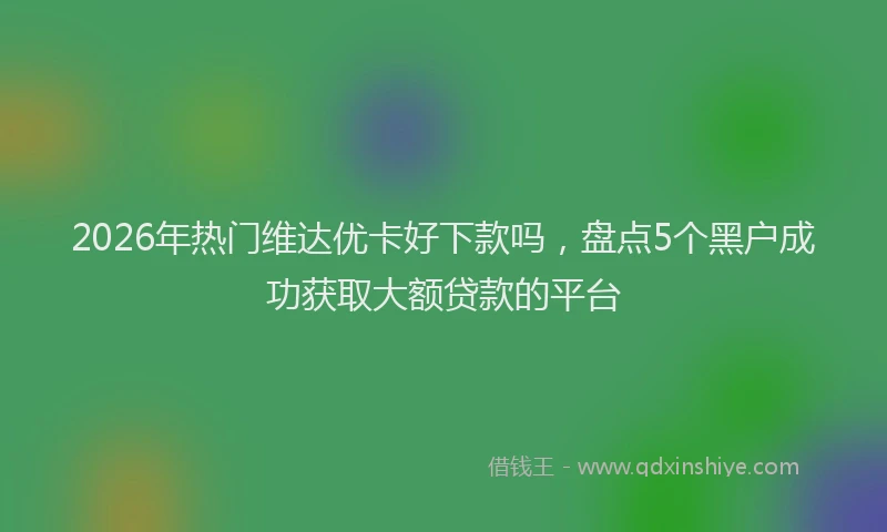 2026年热门维达优卡好下款吗，盘点5个黑户成功获取大额贷款的平台