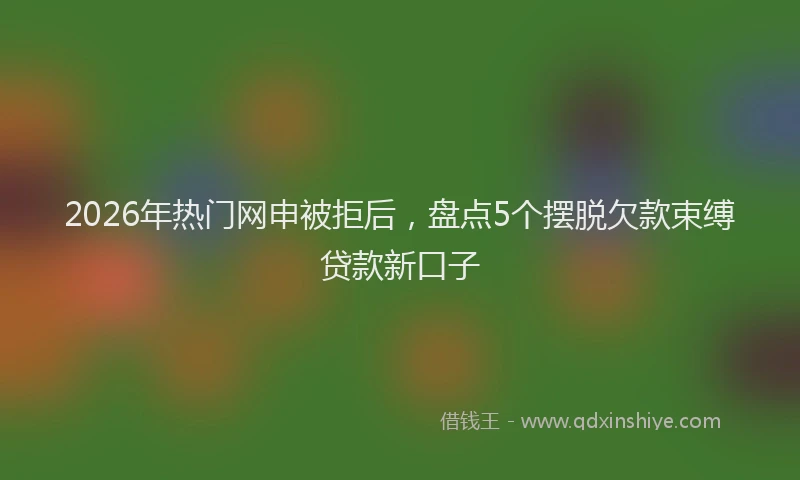 2026年热门网申被拒后，盘点5个摆脱欠款束缚贷款新口子