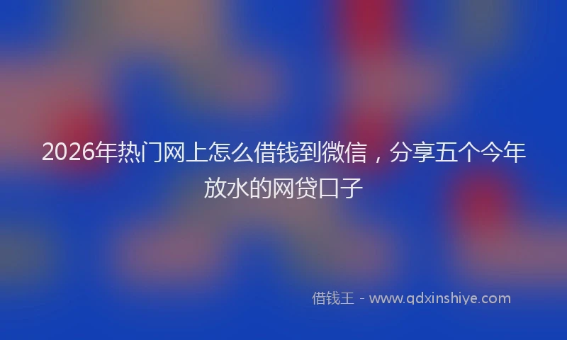 2026年热门网上怎么借钱到微信，分享五个今年放水的网贷口子