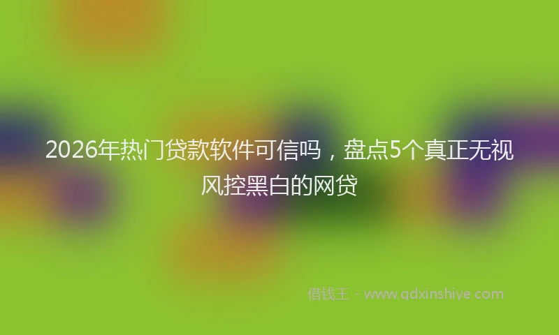 2026年热门贷款软件可信吗,盘点5个真正无视风控黑白的网贷