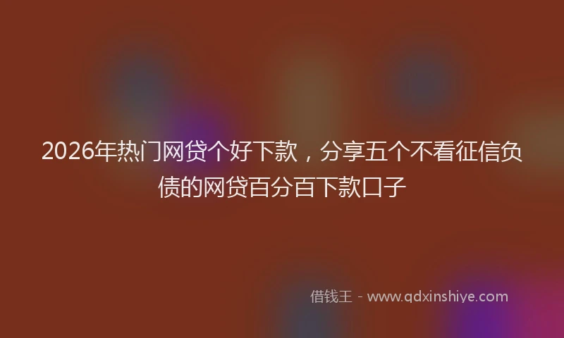 2026年热门网贷个好下款，分享五个不看征信负债的网贷百分百下款口子