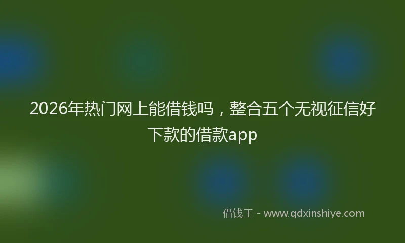 2026年热门网上能借钱吗，整合五个无视征信好下款的借款app
