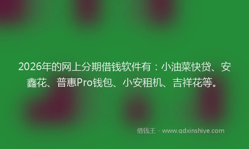 2026年的网上分期借钱软件有:小油菜快贷、安鑫花、普惠Pro钱包、小安租机、吉祥花等。