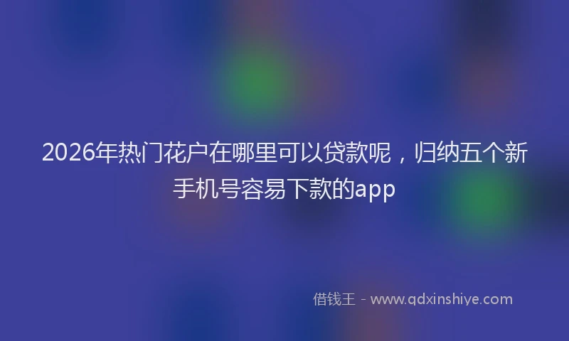 2026年热门花户在哪里可以贷款呢，归纳五个新手机号容易下款的app