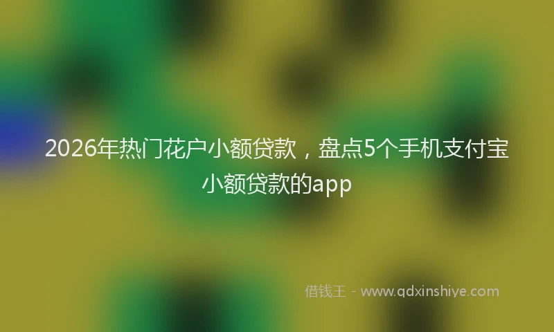 2026年热门花户小额贷款，盘点5个手机支付宝小额贷款的app