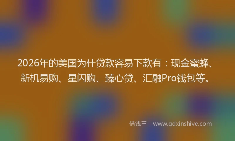 2026年的美国为什贷款容易下款有：现金蜜蜂、新机易购、星闪购、臻心贷、汇融Pro钱包等。