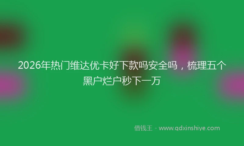 2026年热门维达优卡好下款吗安全吗，梳理五个黑户烂户秒下一万