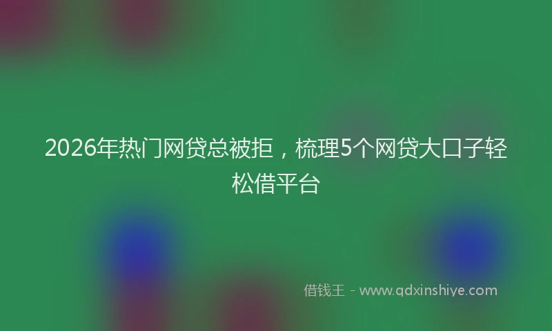 2026年热门网贷总被拒，梳理5个网贷大口子轻松借平台