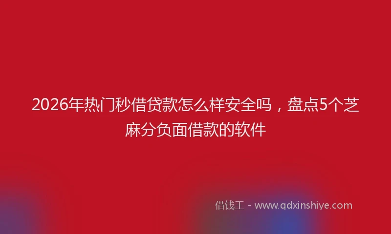 2026年热门秒借贷款怎么样安全吗，盘点5个芝麻分负面借款的软件