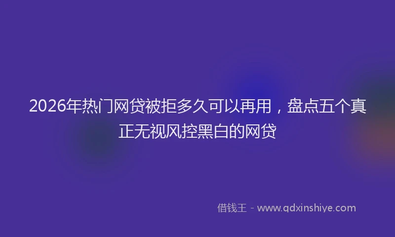 2026年热门网贷被拒多久可以再用，盘点五个真正无视风控黑白的网贷