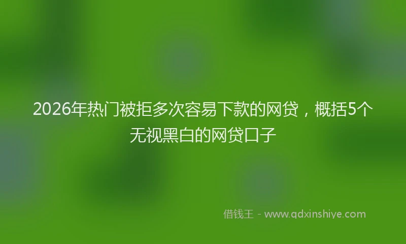 2026年热门被拒多次容易下款的网贷，概括5个无视黑白的网贷口子