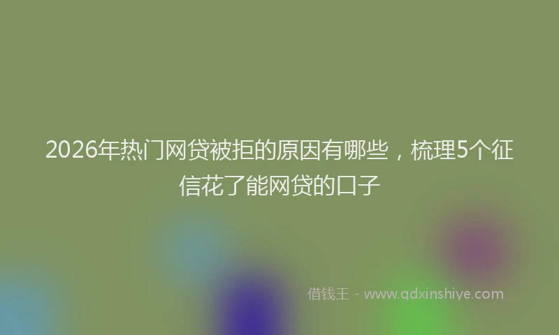 2026年热门网贷被拒的原因有哪些，梳理5个征信花了能网贷的口子