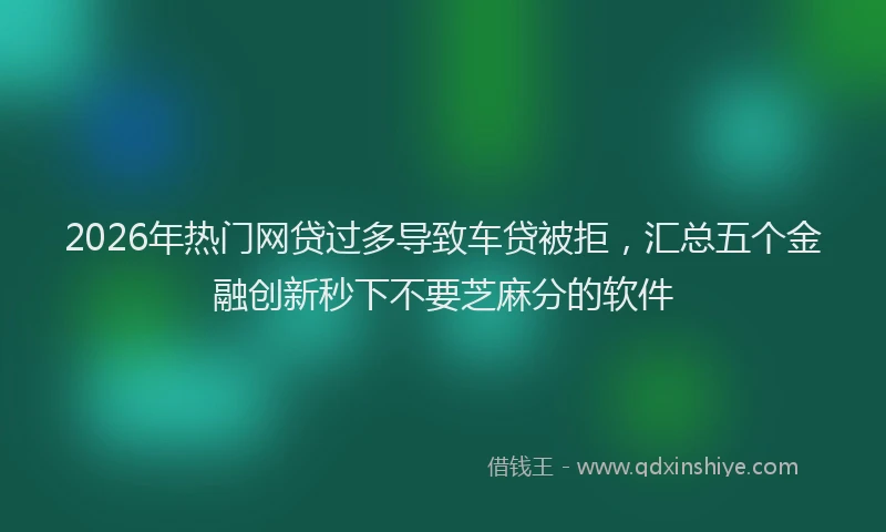 2026年热门网贷过多导致车贷被拒，汇总五个金融创新秒下不要芝麻分的软件