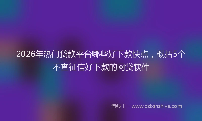 2026年热门贷款平台哪些好下款快点，概括5个不查征信好下款的网贷软件